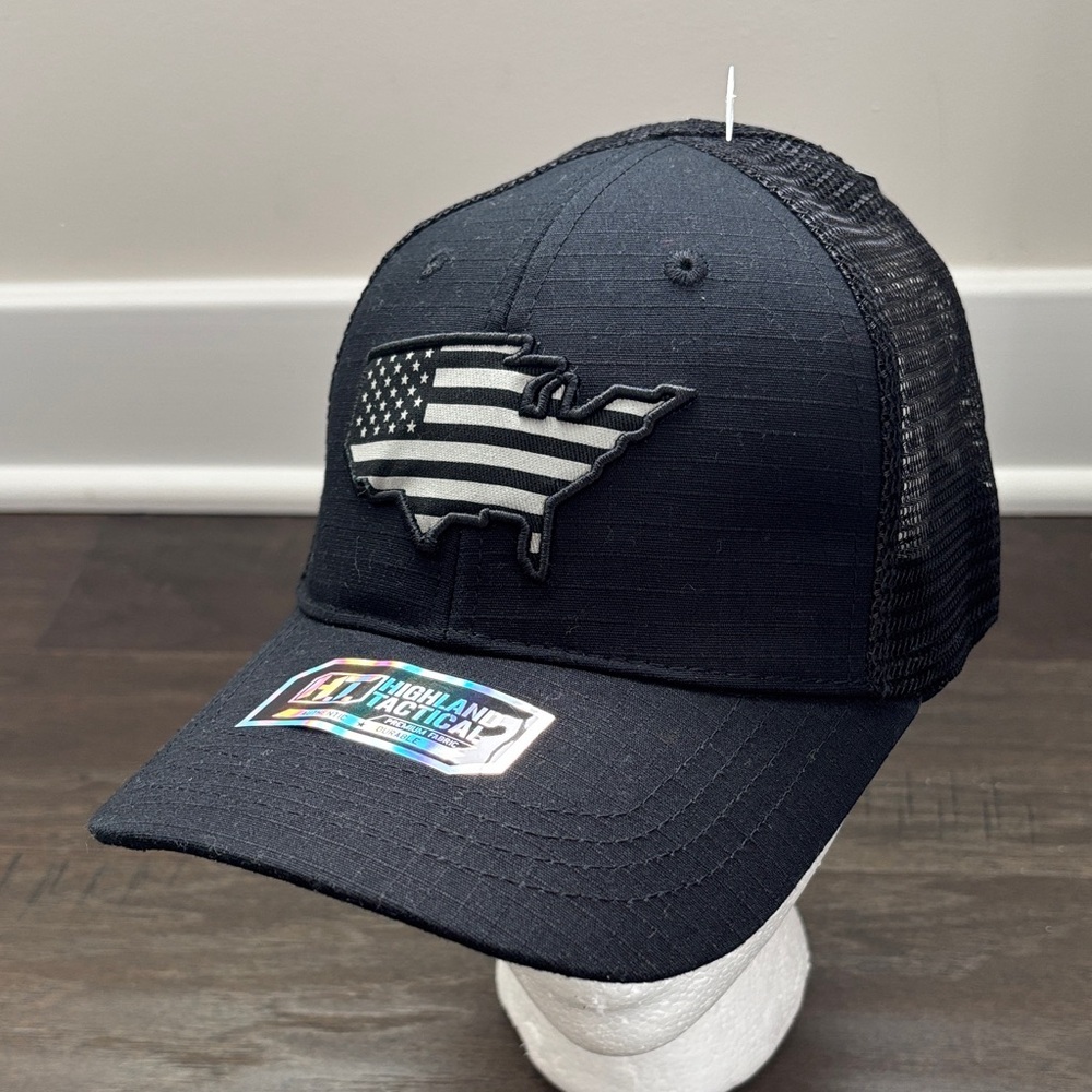 Highland Tactical Authentic,durable canvas/mesh,snapback American flag patch cap